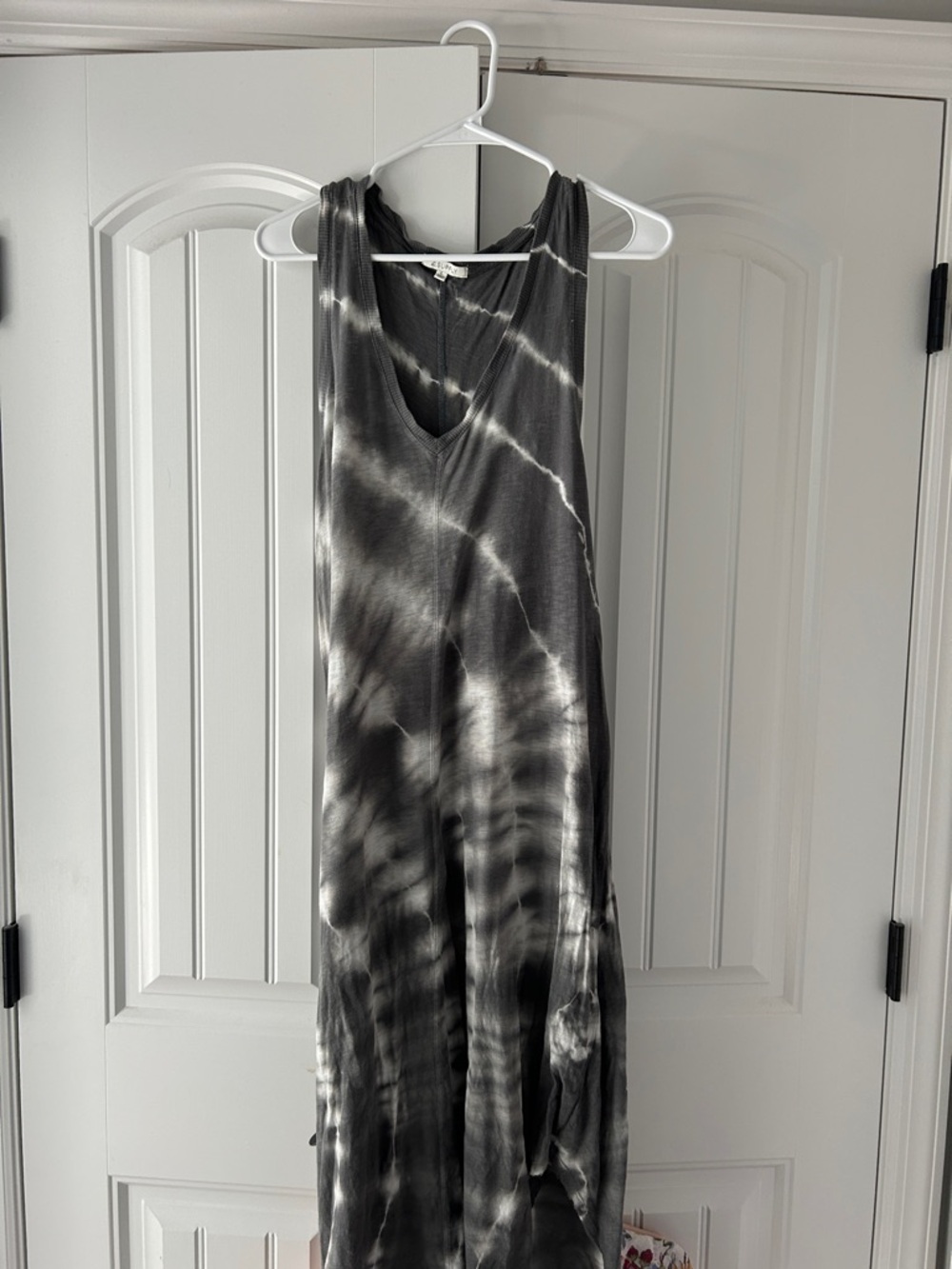 Z Supply Black and White Tie-Dye Maxi Dress
